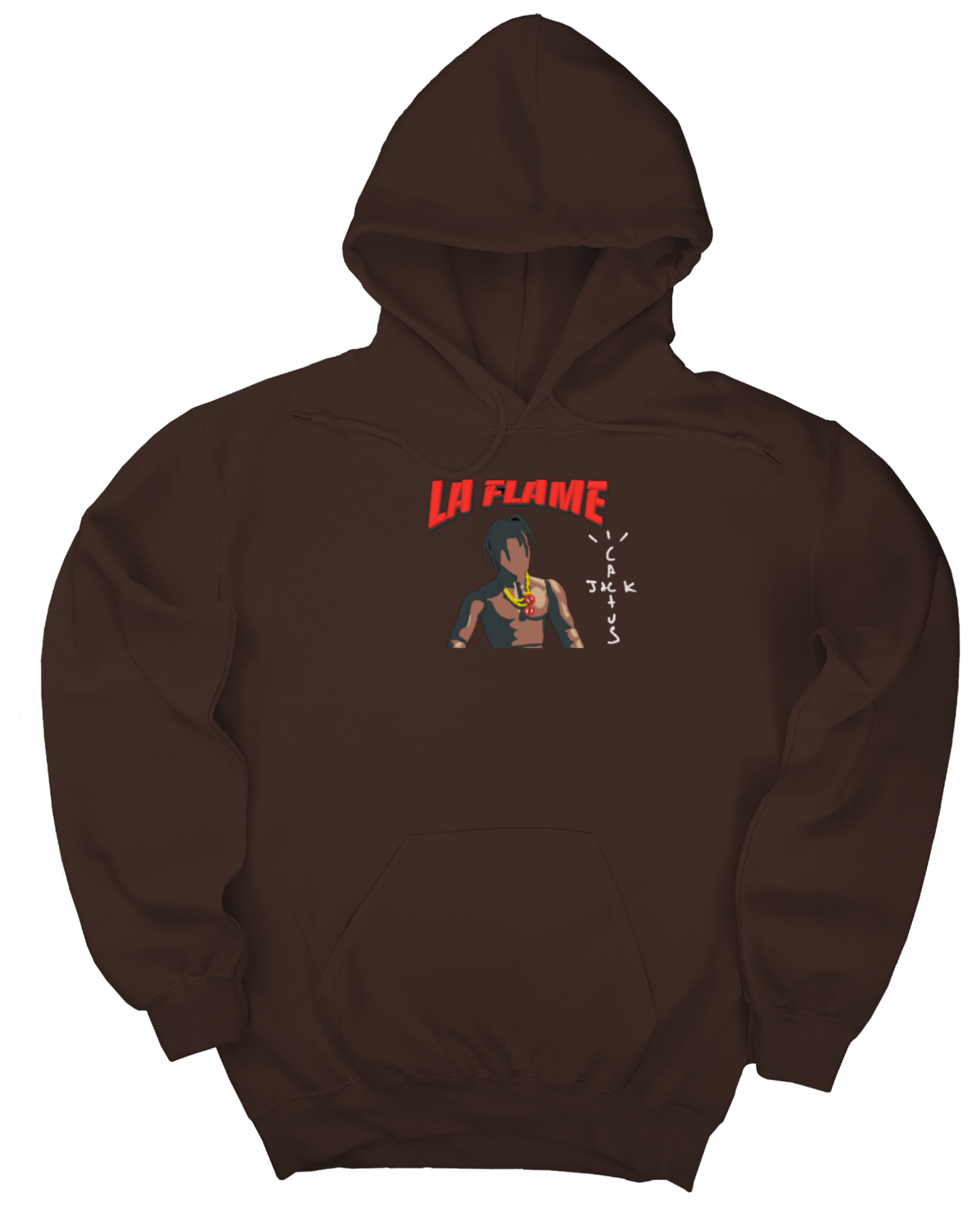 BROWN la flame embroider hoodie